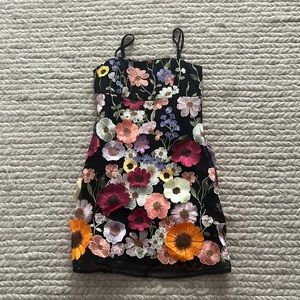 Black, floral, embroidered dress. Never worn, new with tags. Size S
